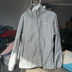 North Face Rain Jacket light grey size Medium (Women)